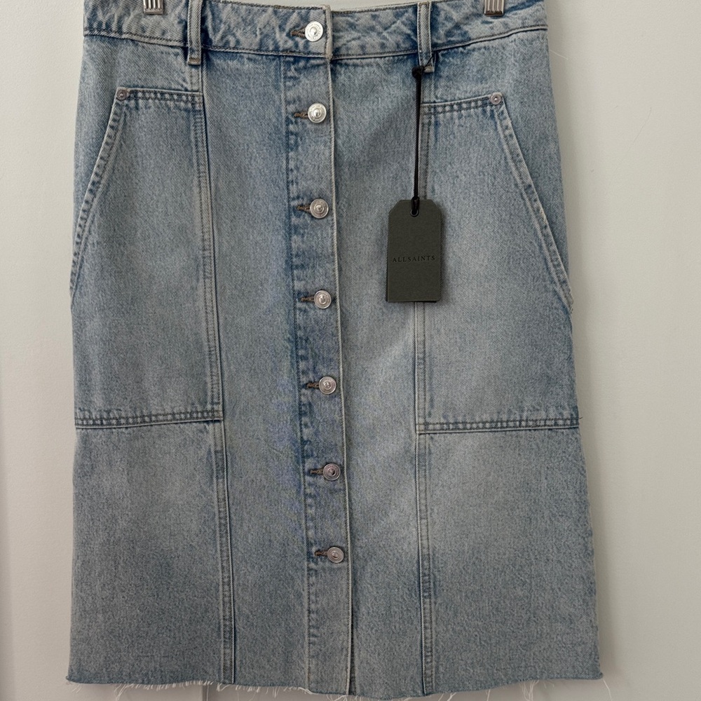 NWT All Saints Denim Skirt Size 6